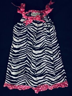 💞 Baby & Toddler Girls Size 24 Months Black & White Zebra Print Dress